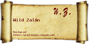 Wild Zalán névjegykártya